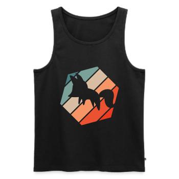 Fuchs Retro - Men's Premium Organic Tank Top - black - Front - Michal (187cm)