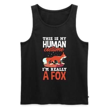 Fuchs - Männer Premium Bio Tank Top - Schwarz - Vorne - Michal (187cm)