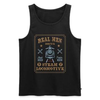 Dampflok Eisenbahn Lokführer Züge - Männer Premium Bio Tank Top - Schwarz - Vorne - Michal (187cm)