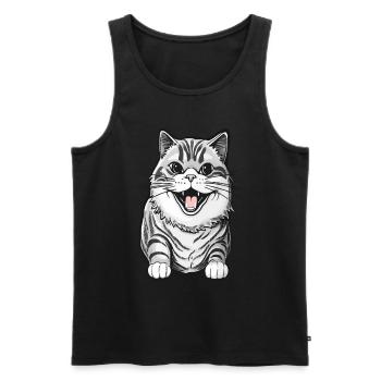 House tiger cat for cat lovers - Men's Premium Organic Tank Top - black - Front - Michal (187cm)