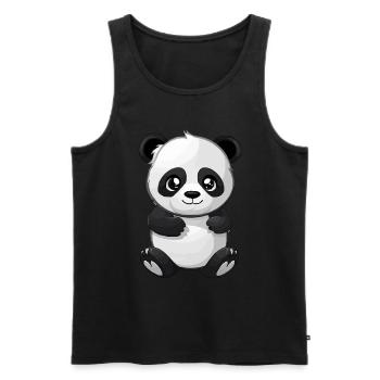 Cute Panda - Men's Premium Organic Tank Top - black - Front - AI Model Male 178 light (178cm)