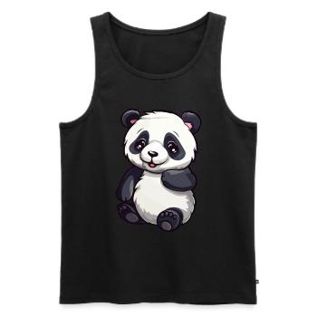 Cute panda - Men's Premium Organic Tank Top - black - Front - AI Model Male 178 light (178cm)
