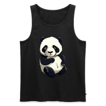 Cuddly Panda Bear - Men's Premium Organic Tank Top - black - Front - AI Model Male 178 light (178cm)