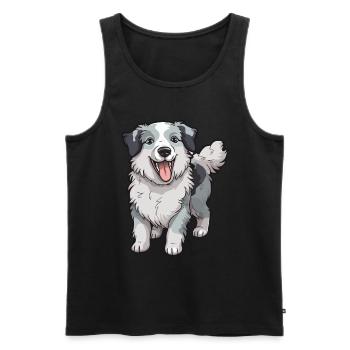 Fidèle chien de compagnie - Débardeur bio Premium Homme - noir - Devant - AI Model Male 178 light (178cm)