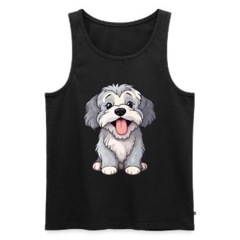 Petit chien câlin - Débardeur bio Premium Homme - noir - Devant - AI Model Male 178 light (178cm)