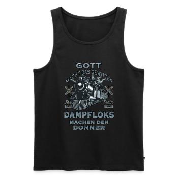 Dampflok fahren macht Spaß wie eine Eisenbahn - Männer Premium Bio Tank Top - Schwarz - Vorne - Michal (187cm)