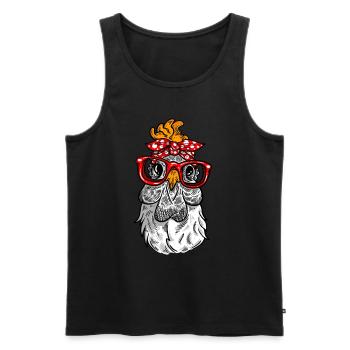 Mère Poulet Rétro Poule Design - Débardeur bio Premium Homme - noir - Devant - Michal (187cm)