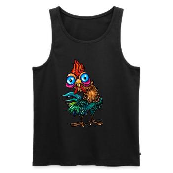 Drôle de poulets de coq Amoureux de l’élevage de poulets - Débardeur bio Premium Homme - noir - Devant - Michal (187cm)