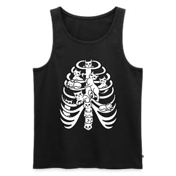 Katzen Halloween Skelett Kostüm Katze Knochen - Männer Premium Bio Tank Top - Schwarz - Vorne - AI Model Male 178 light (178cm)