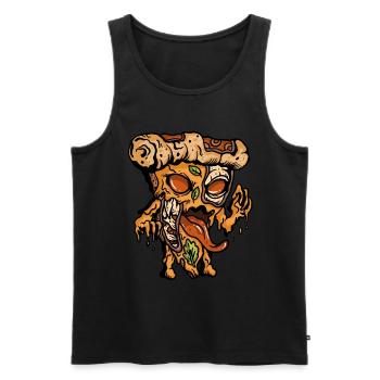 Zombie Pizza Funny Fast Food Apocalypse - Men's Premium Organic Tank Top - black - Front - Michal (187cm)