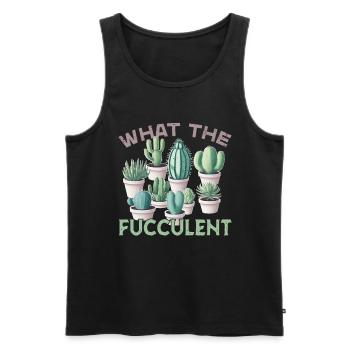 Succulentes drôles disant ce que le fucculent - Débardeur bio Premium Homme - noir - Devant - Michal (187cm)