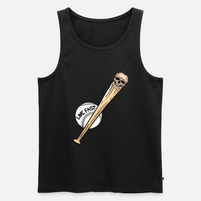 Baseball-Schädel Baseball Skull - Männer Premium Bio Tank Top - Schwarz