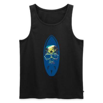 Totenkopf Surfbrett Skull Surfboard - Männer Premium Bio Tank Top - Schwarz - Vorne - Michal (187cm)