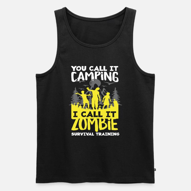 Zombies Camping Überlebenstraining Camper - Männer Premium Bio Tank Top - Schwarz