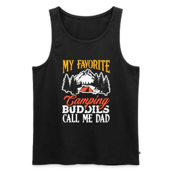 Camping friends call me Papa Camper - Men's Premium Organic Tank Top - black - Front - Michal (187cm)