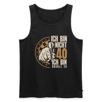 40e anniversaire joueur de fléchettes cadeau - Débardeur bio Premium Homme - noir - Devant - Michal (187cm)