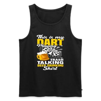 Bier Dart Dartspieler Dart - Männer Premium Bio Tank Top - Schwarz - Vorne - Michal (187cm)