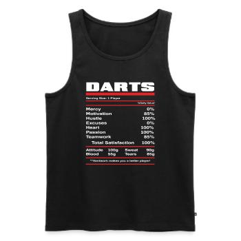 Dart player nutritional values - Men's Premium Organic Tank Top - black - Front - AI Model Male 178 light (178cm)