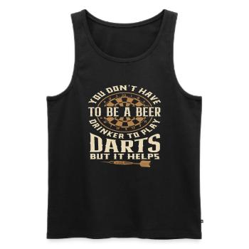 Lustiges Bier Trinker Dart Dartspieler - Männer Premium Bio Tank Top - Schwarz - Vorne - Michal (187cm)