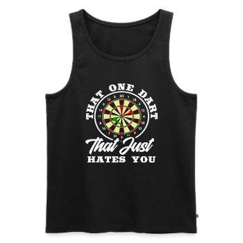 Dartpfeil Dart Dartspieler Geschenk - Männer Premium Bio Tank Top - Schwarz - Vorne - Michal (187cm)