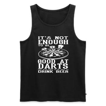 Dart Guter Dartspieler Bier Trinker - Männer Premium Bio Tank Top - Schwarz - Vorne - Michal (187cm)