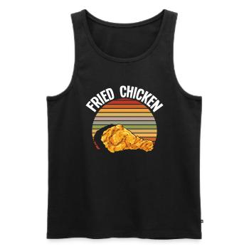 Fried Chicken Retro - Männer Premium Bio Tank Top - Schwarz - Vorne - AI Model Male 178 light (178cm)