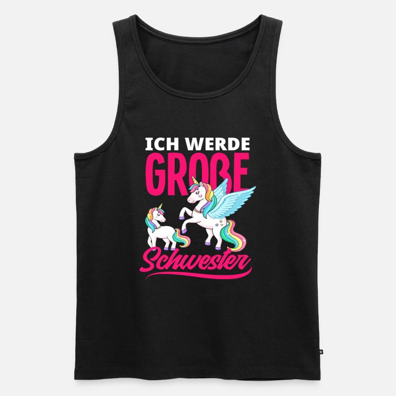 Ich werde große Schwester - Männer Premium Bio Tank Top - Schwarz
