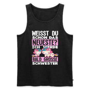 Ich werde Bald große Schwester Geburt Schwanger - Männer Premium Bio Tank Top - Schwarz - Vorne - Michal (187cm)