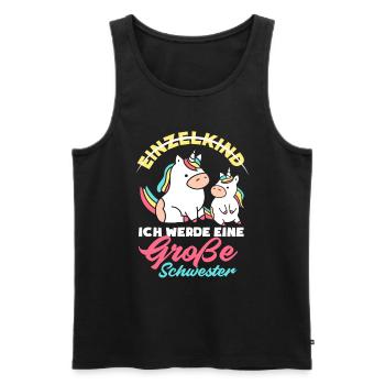 Einzelkind Ich werde große Schwester Geburt - Männer Premium Bio Tank Top - Schwarz - Vorne - Michal (187cm)