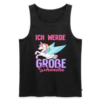 Ich werde große Schwester Einhorn Bunt Schwanger - Männer Premium Bio Tank Top - Schwarz - Vorne - Michal (187cm)