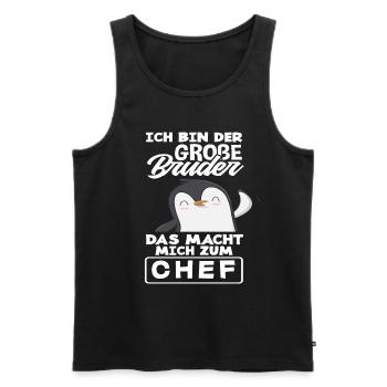 Der Große Bruder Das Macht Mich Zum Chef - Männer Premium Bio Tank Top - Schwarz - Vorne - Michal (187cm)