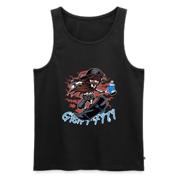 Graffiti Skater Pulvérisateur artiste Street Art - Débardeur bio Premium Homme - noir - Devant - Michal (187cm)