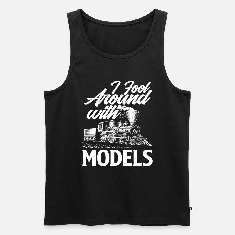 Modélisme ferroviaire Modélisme Train Trains - Débardeur bio Premium Homme - noir