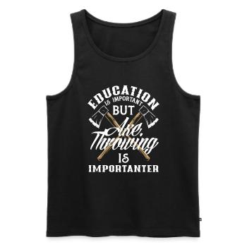 Axtwurf Axt Werfen Bildung Lustiger Spruch - Männer Premium Bio Tank Top - Schwarz - Vorne - Michal (187cm)