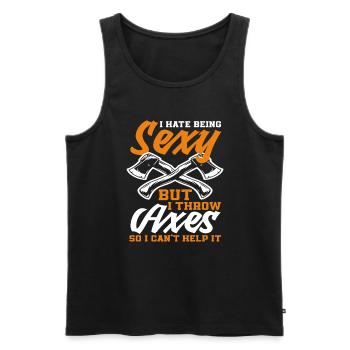 Axtwurf Axt Werfen Mann Frau Geschenk - Männer Premium Bio Tank Top - Schwarz - Vorne - Michal (187cm)