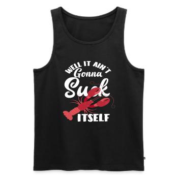 Wortspiel Langusten Essen Sprüche Spruch - Männer Premium Bio Tank Top - Schwarz - Vorne - Michal (187cm)