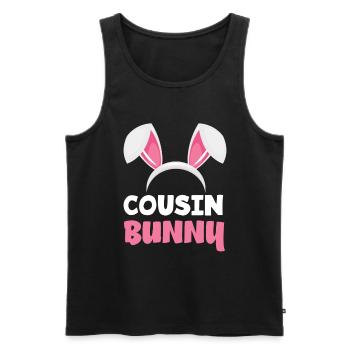 Cousin lapin Pâques lapin oreilles de Pâques - Débardeur bio Premium Homme - noir - Devant - Michal (187cm)