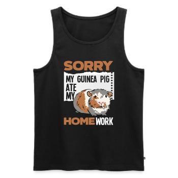Meerschweinchen Spruch Hausaufgaben - Männer Premium Bio Tank Top - Schwarz - Vorne - Michal (187cm)