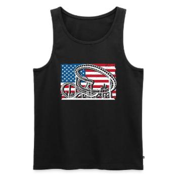Montagnes russes États-Unis - Débardeur bio Premium Homme - noir - Devant - Michal (187cm)