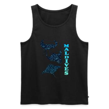 Mantarochen Malediven Manta Ray Maldives - Men's Premium Organic Tank Top - black - Front - Michal (187cm)