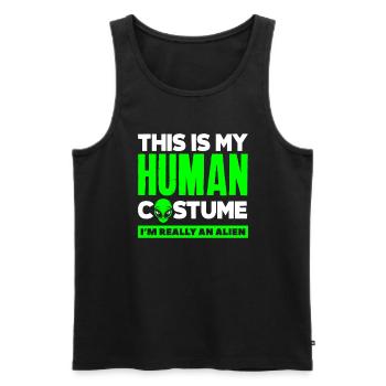 Human Costume Alien Lover - Men's Premium Organic Tank Top - black - Front - Michal (187cm)