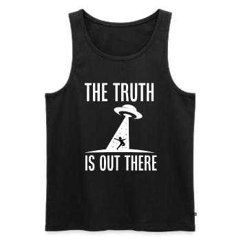 The Truth Alien Outer Space Flying Saucer - Men's Premium Organic Tank Top - black - Front - Michal (187cm)