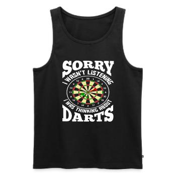 Dart Dartsport - Männer Premium Bio Tank Top - Schwarz - Vorne - Michal (187cm)