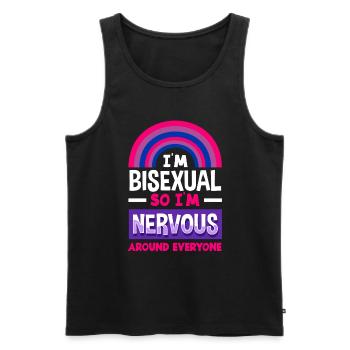 Bisexuel Amour Tout Le Monde Nerveux - Débardeur bio Premium Homme - noir - Devant - Michal (187cm)