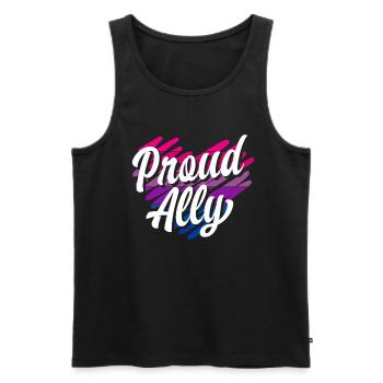 Bisexuell Stolze Regenbogen - Männer Premium Bio Tank Top - Schwarz - Vorne - Michal (187cm)