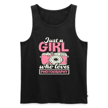 Photographer Girl Woman - Men's Premium Organic Tank Top - black - Front - Michal (187cm)