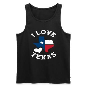 Texas Ich Liebe - Männer Premium Bio Tank Top - Schwarz - Vorne - Michal (187cm)
