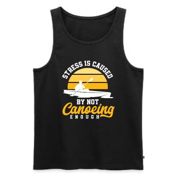 Retro Canoe Lover Gift - Men's Premium Organic Tank Top - black - Front - AI Model Male 178 light (178cm)