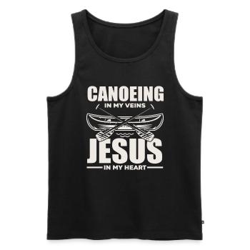 Canoë Jésus Chrétiens chrétiens - Débardeur bio Premium Homme - noir - Devant - Michal (187cm)