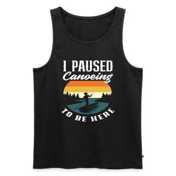 Canoe Paused Retro Canoe Lover - Men's Premium Organic Tank Top - black - Front - AI Model Male 178 light (178cm)